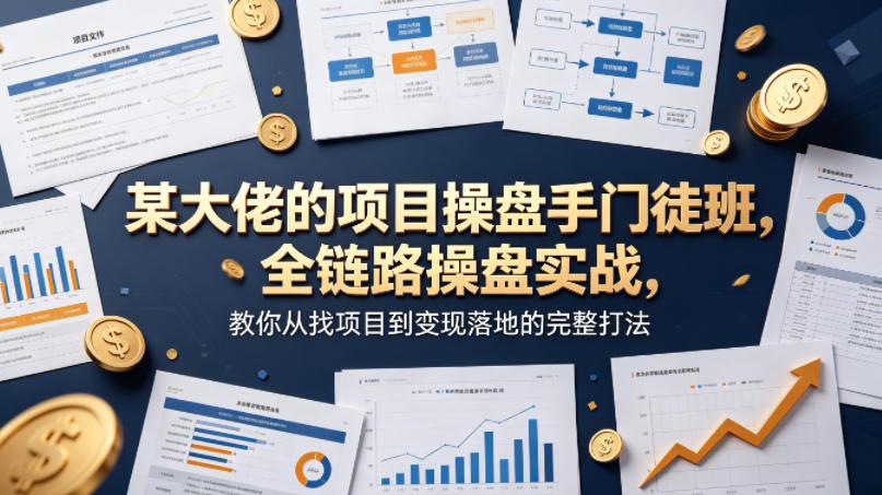 某大佬的项目操盘手门徒班，全链路操盘实战，教你从找项目到变现落地的完整打法网创项目-知识付费-在线课程-自媒体创业-网络副业-优利资源优利资源网