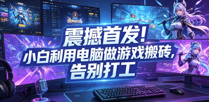 震撼首发！小白利用电脑做游戏搬砖，告别打工【揭秘】网创项目-知识付费-在线课程-自媒体创业-网络副业-优利资源优利资源网