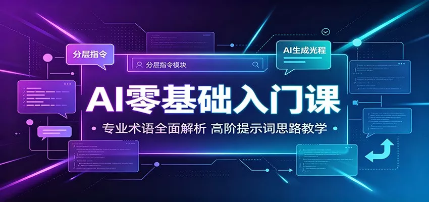 AI零基础入门课：专业术语全面解析，高阶提示词思路教学网创项目-知识付费-在线课程-自媒体创业-网络副业-优利资源优利资源网