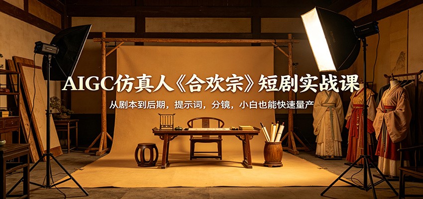 AIGC仿真人《合欢宗》短剧实战课：从剧本到后期，提示词，分镜，小白也能快速量产网创项目-知识付费-在线课程-自媒体创业-网络副业-优利资源优利资源网