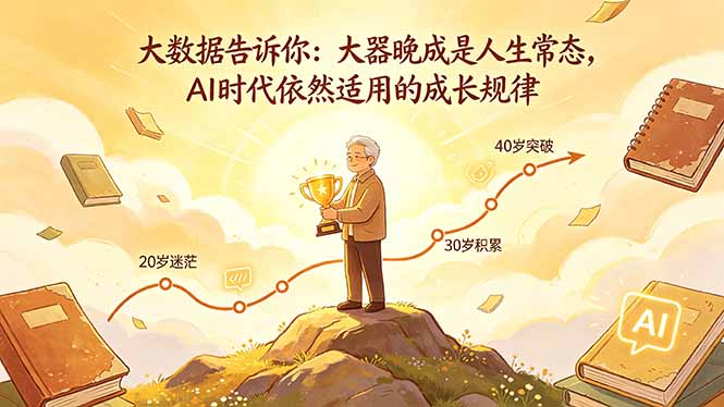 付费文章：大数据告诉你：大器晚成是人生常态，AI 时代依然适用的成长规律网创项目-知识付费-在线课程-自媒体创业-网络副业-优利资源优利资源网