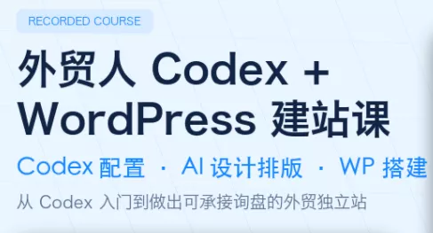 大卫·外贸人Codex + WordPress建站课(更新8月) 大卫·外贸人Codex + WordPress建站课(更新8月)