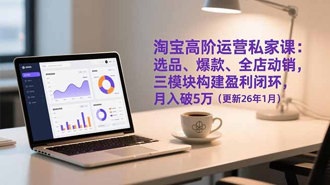 淘宝高阶运营私家课：选品、爆款、全店动销，三模块构建盈利闭环，月入破5万(更新26年1月网创项目-知识付费-在线课程-自媒体创业-网络副业-优利资源优利资源网