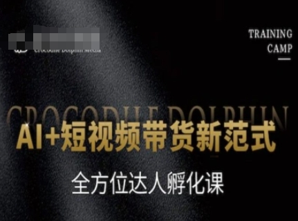 AI+短视频带货新范式，全方位达人孵化课网创项目-知识付费-在线课程-自媒体创业-网络副业-优利资源优利资源网