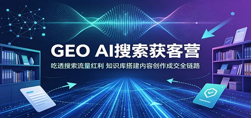 GEO AI搜索获客营：吃透搜索流量红利，知识库搭建内容创作成交全链路网创项目-知识付费-在线课程-自媒体创业-网络副业-优利资源优利资源网