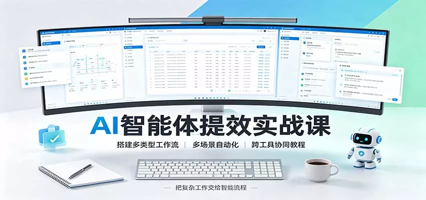 AI智能体提效实战课：搭建多类型工作流，多场景自动化，跨工具协同教程网创项目-知识付费-在线课程-自媒体创业-网络副业-优利资源优利资源网