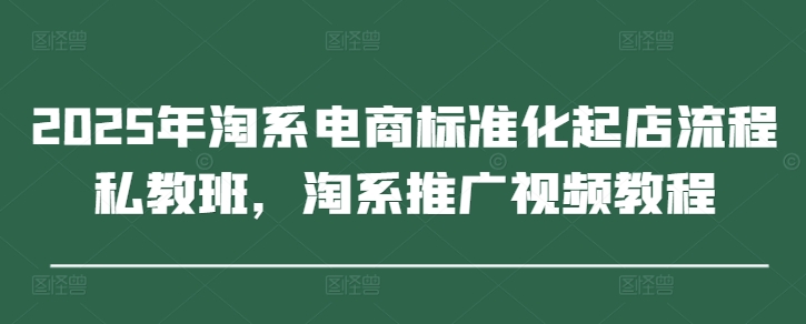 2025年淘系电商标准化起店流程私教班，淘系推广视频教程网创项目-知识付费-在线课程-自媒体创业-网络副业-优利资源优利资源网