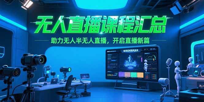（15218期）无人直播课程汇总，含非实时防风技术，助力无人半无人直播，开启直播新篇网创项目-知识付费-在线课程-自媒体创业-网络副业-优利资源优利资源网