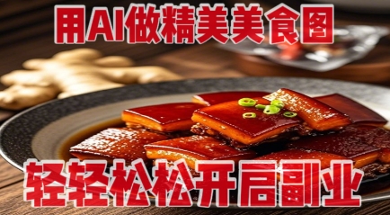 用AI做精美美食图，无需专业设备拍摄，轻轻松松开启副业网创项目-知识付费-在线课程-自媒体创业-网络副业-优利资源优利资源网
