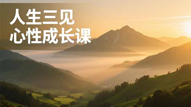 人生三见心性成长课，见天地众生自己，搞透人性安顿身心，活出清晰自我，内在富足无价网创项目-知识付费-在线课程-自媒体创业-网络副业-优利资源优利资源网