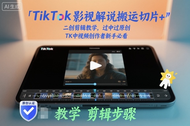 TikTok影视解说搬运切片+二创剪辑教学，过中过原创，TK中视频创作者新手必看网创项目-知识付费-在线课程-自媒体创业-网络副业-优利资源优利资源网