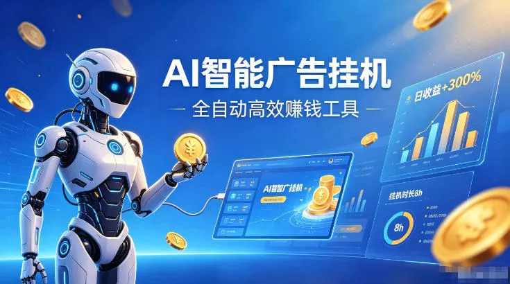 AI智能广告挂G，在家自动賺收益，全程无需人工操作、不用直播、不用拉人【揭秘】网创项目-知识付费-在线课程-自媒体创业-网络副业-优利资源优利资源网