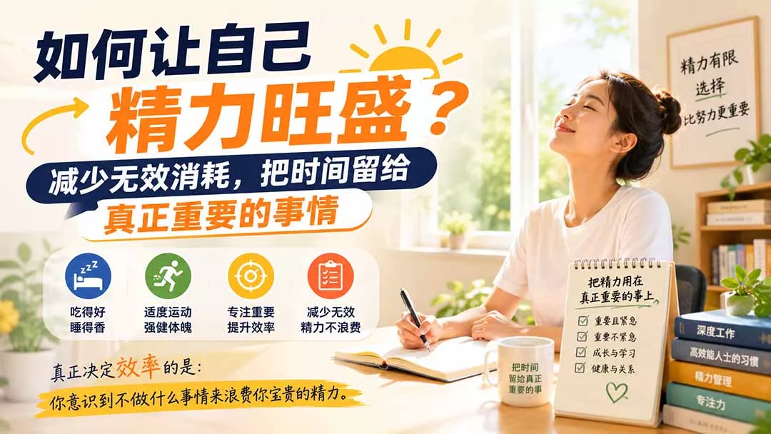 付费文章：如何让自己精力旺盛？减少无效消耗，把时间留给真正重要的事情网创项目-知识付费-在线课程-自媒体创业-网络副业-优利资源优利资源网