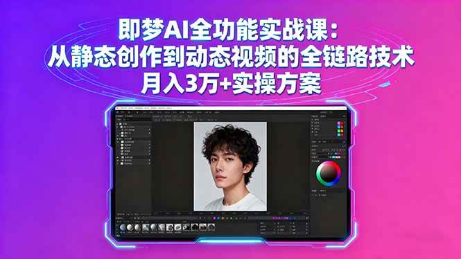 （16053期）即梦AI全功能实战课：从静态创作到动态视频的全链路技术 月入3万+实操方案网创项目-知识付费-在线课程-自媒体创业-网络副业-优利资源优利资源网