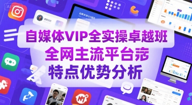 自媒体VIP全实操卓越班，全网主流平台特点优势分析网创项目-知识付费-在线课程-自媒体创业-网络副业-优利资源优利资源网