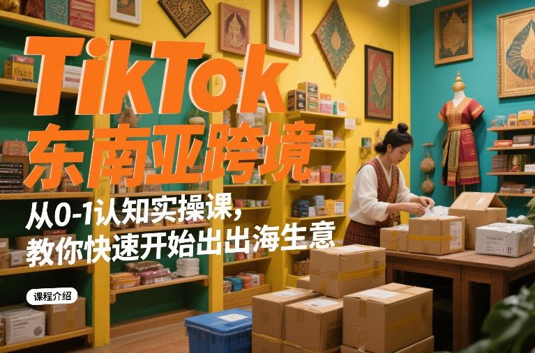 TikTok东南亚跨境从0-1认知实操课，教你快速开始出海生意网创项目-知识付费-在线课程-自媒体创业-网络副业-优利资源优利资源网
