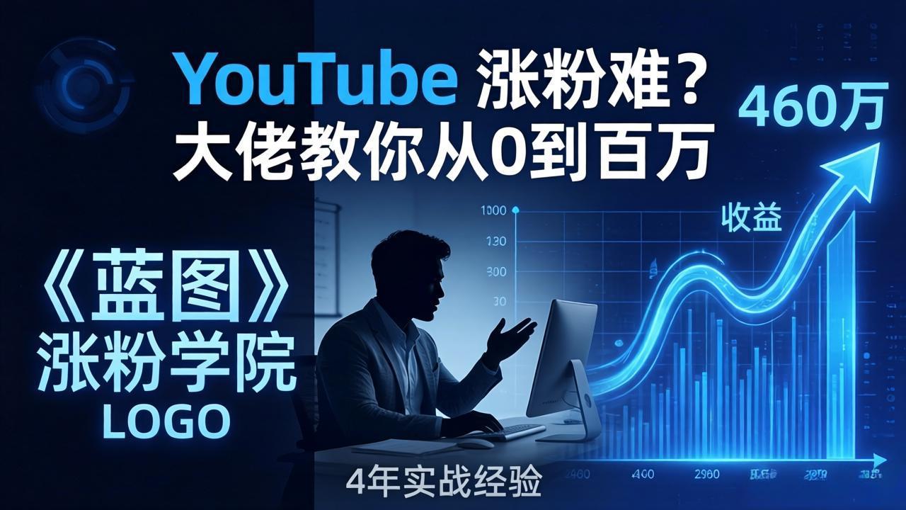 YouTube 涨粉难？《蓝图涨粉学院》：4 年赚 460 万的大佬教策略，从0到百万有路径！网创项目-知识付费-在线课程-自媒体创业-网络副业-优利资源优利资源网