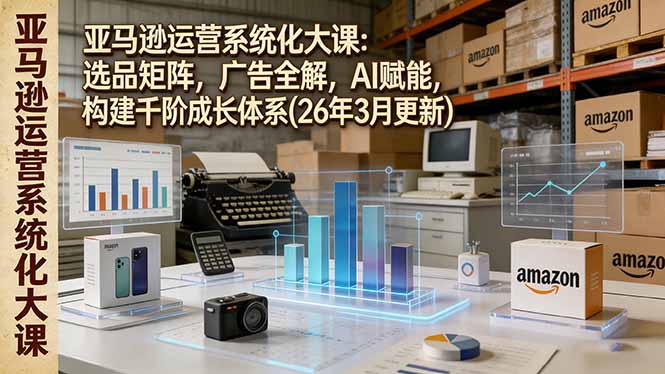 亚马逊运营系统化大课：选品矩阵，广告全解，AI赋能，构建千阶成长体系(26年3月更新网创项目-知识付费-在线课程-自媒体创业-网络副业-优利资源优利资源网