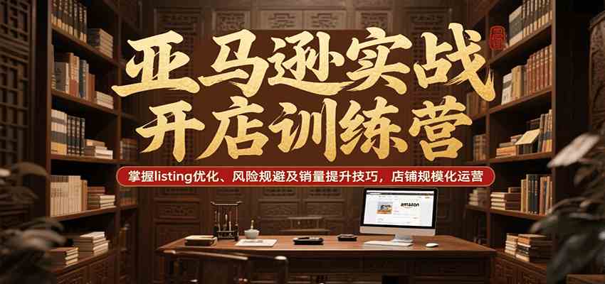 亚马逊实战开店训练营，掌握listing优化、风险规避及销量提升技巧，店铺规模化运营网创项目-知识付费-在线课程-自媒体创业-网络副业-优利资源优利资源网