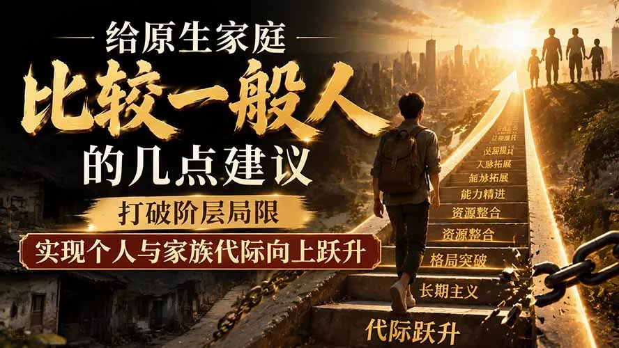 付费文章：给原生家庭比较一般人的几点建议，打破阶层局限，实现个人与家族代际向上跃升网创项目-知识付费-在线课程-自媒体创业-网络副业-优利资源优利资源网