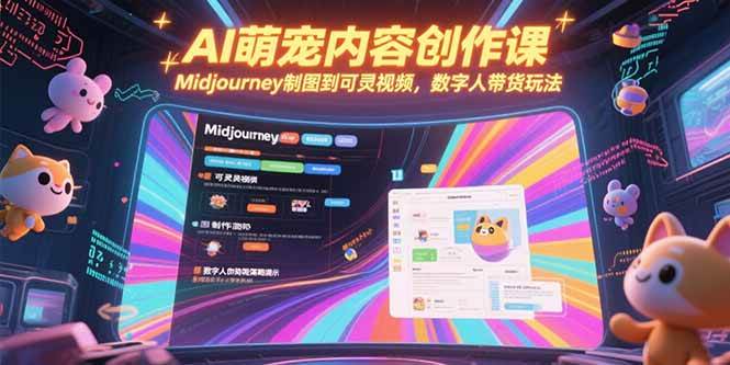 （15311期）AI萌宠内容创作课，Midjourney制图到可灵视频，数字人带货玩法网创项目-知识付费-在线课程-自媒体创业-网络副业-优利资源优利资源网