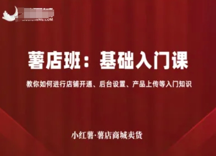 小红薯薯店商城卖货，基础入门课，教你如何进行店铺开通、后台设置、产品上传等入门知识网创项目-知识付费-在线课程-自媒体创业-网络副业-优利资源优利资源网