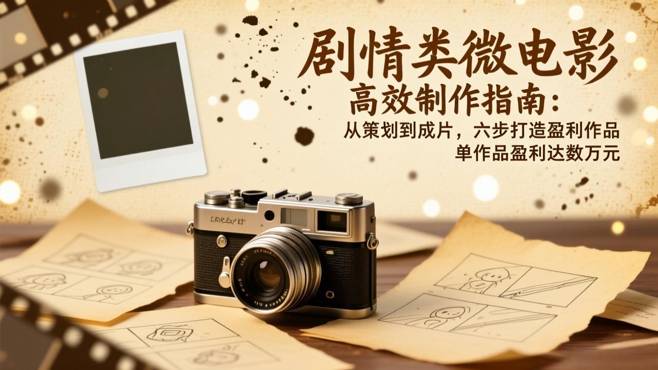 剧情类微电影高效制作指南：从策划到成片，六步打造盈利作品，单作品盈利达数万元网创项目-知识付费-在线课程-自媒体创业-网络副业-优利资源优利资源网