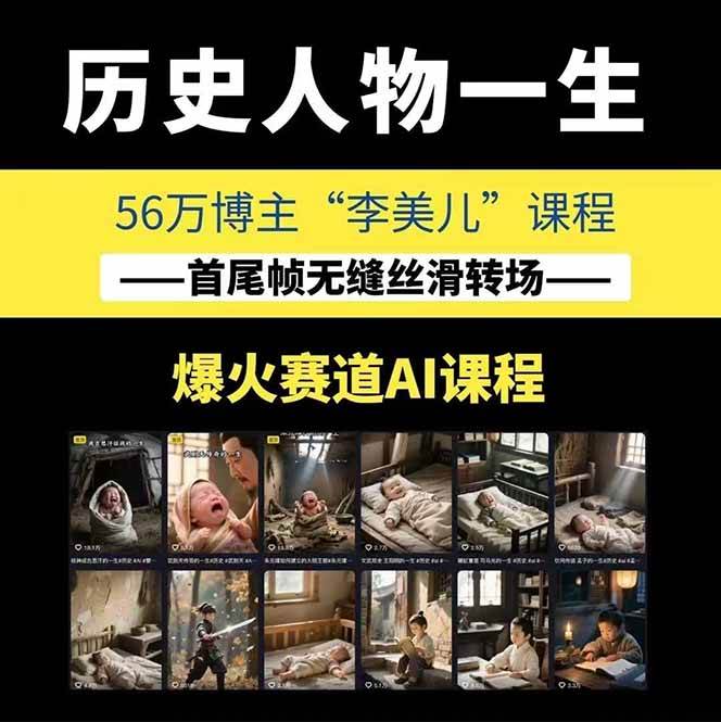 AI历史人物短视频创作，含IP打造、首尾帧无缝转场、智能体视频制作等核心教学内容插图1