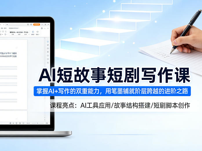 AI短故事短剧写作课，掌握AI+写作的双重能力，用笔墨铺就阶层跨越的进阶之路网创项目-知识付费-在线课程-自媒体创业-网络副业-优利资源优利资源网