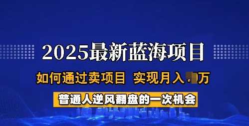 2025蓝海项目，普通人如何通过卖项目，实现月入过W，全过程【揭秘】网创项目-知识付费-在线课程-自媒体创业-网络副业-优利资源优利资源网