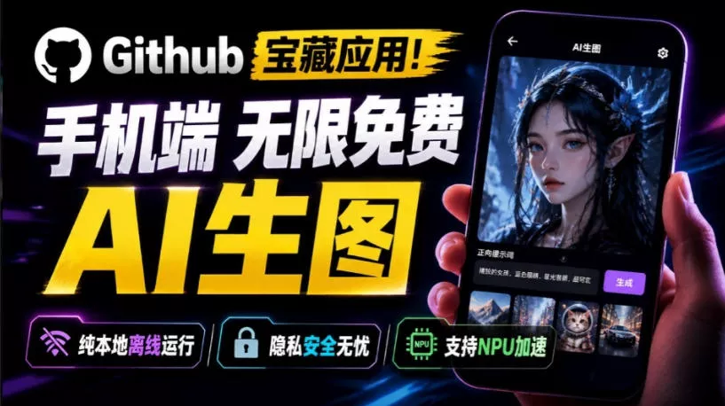 Github宝藏应用！手机端无限免费AI生图，纯本地离线运行，支持NPU加速斩获3.1k stars，local-dream网创项目-知识付费-在线课程-自媒体创业-网络副业-优利资源优利资源网