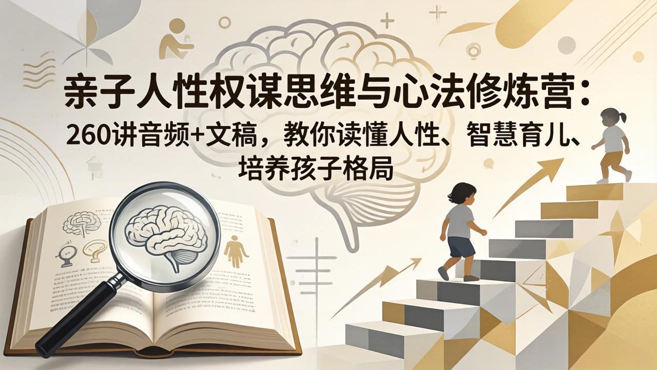 亲子人性权谋思维与心法修炼营：260讲音频+文稿，教你读懂人性、智慧育儿、培养孩子格局网创项目-知识付费-在线课程-自媒体创业-网络副业-优利资源优利资源网