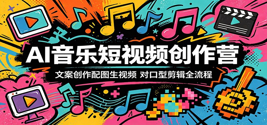AI音乐短视频创作营：文案创作配图生视频，对口型剪辑全流程网创项目-知识付费-在线课程-自媒体创业-网络副业-优利资源优利资源网