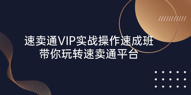 （10935期）速卖通 VIP实战操作-速成班，带你玩转速卖通平台（23节）网创项目-知识付费-在线课程-自媒体创业-网络副业-优利资源优利资源网