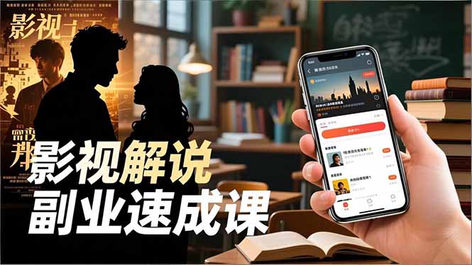 Tk影视解说副业速成课，软件安装、全流程实操、爆款预设，新手两周变现网创项目-知识付费-在线课程-自媒体创业-网络副业-优利资源优利资源网