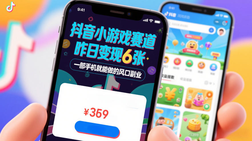 抖音小游戏赛道，昨日变现600+，零基础一部手机就能做的风口副业【揭秘】网创项目-知识付费-在线课程-自媒体创业-网络副业-优利资源优利资源网
