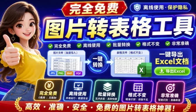 图片表格识别提取工具，支持一键从图片中智能提取表格并导出Excel文件，可离线免网运行，FastTableOCR网创项目-知识付费-在线课程-自媒体创业-网络副业-优利资源优利资源网