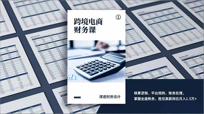 跨境电商财务课，核算逻辑、平台规则、账务处理，掌握全盘账务，胜任高薪岗位月入1.5万+网创项目-知识付费-在线课程-自媒体创业-网络副业-优利资源优利资源网
