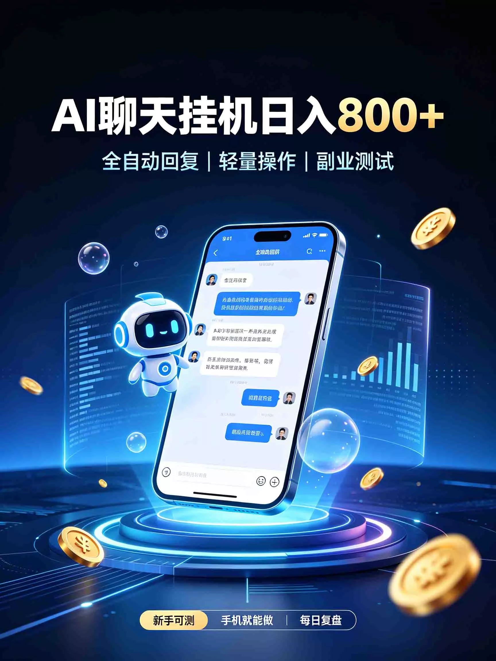 AI聊天挂机，日入800+，适用个人副业，工作室矩阵操作网创项目-知识付费-在线课程-自媒体创业-网络副业-优利资源优利资源网