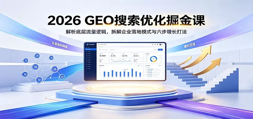 2026 GEO搜索优化掘金课：解析底层流量逻辑，拆解企业落地模式与六步增长打法网创项目-知识付费-在线课程-自媒体创业-网络副业-优利资源优利资源网