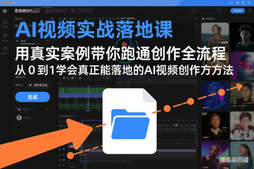 AI视频实战落地课，用真实案例带你跑通创作全流程，从0到1学会真正能落地的AI视频创作方法网创项目-知识付费-在线课程-自媒体创业-网络副业-优利资源优利资源网