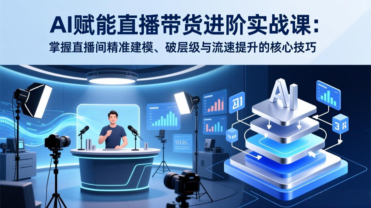 AI赋能直播带货进阶实战课：掌握直播间精准建模、破层级与流速提升的核心技巧网创项目-知识付费-在线课程-自媒体创业-网络副业-优利资源优利资源网