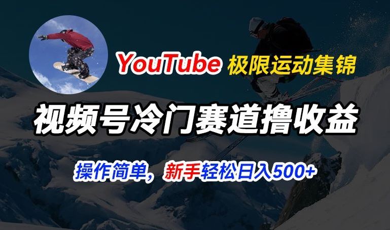视频号冷门赛道撸收益，YouTube搬运极限运动集锦，暴力起号，操作简单流量高，轻松日入5张【揭秘】网创项目-知识付费-在线课程-自媒体创业-网络副业-优利资源优利资源网