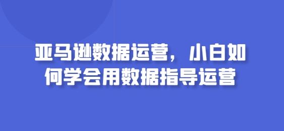 亚马逊数据运营，小白如何学会用数据指导运营网创项目-知识付费-在线课程-自媒体创业-网络副业-优利资源优利资源网