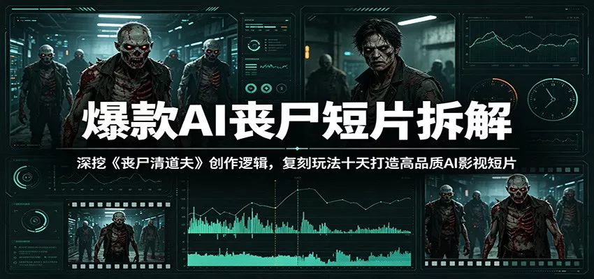 爆款AI丧尸短片拆解：深挖《丧尸清道夫》创作逻辑，复刻玩法快速打造高品质AI影视短片网创项目-知识付费-在线课程-自媒体创业-网络副业-优利资源优利资源网
