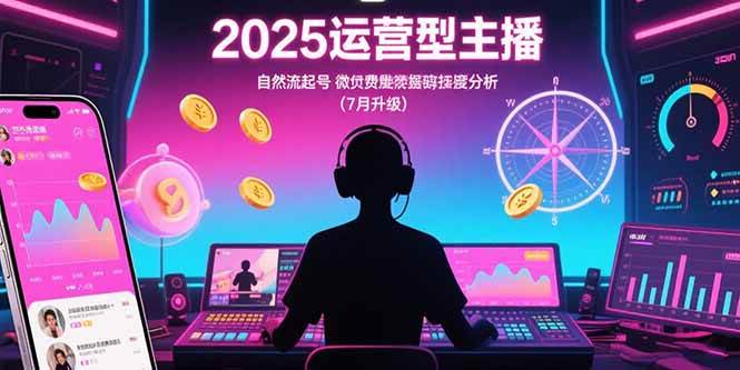 （15508期）2025运营型主播：自然流起号，微付费投放技巧，罗盘数据深度解析(7月更新)网创项目-知识付费-在线课程-自媒体创业-网络副业-优利资源优利资源网