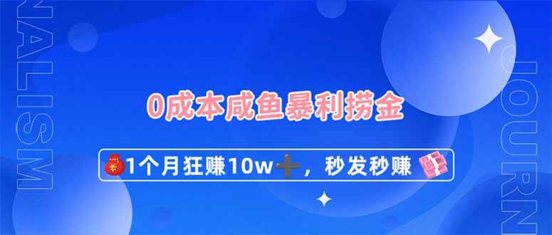 （14257期）0成本闲鱼暴利捞金，1个月狂赚10W+，秒发秒赚新玩法网创项目-知识付费-在线课程-自媒体创业-网络副业-优利资源优利资源网