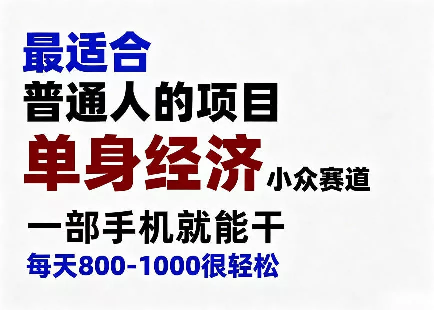 身经济小众赛道，一部手机就能干，每天搞个800-1000很轻松，最适合普通人的项目【揭秘】网创项目-知识付费-在线课程-自媒体创业-网络副业-优利资源优利资源网