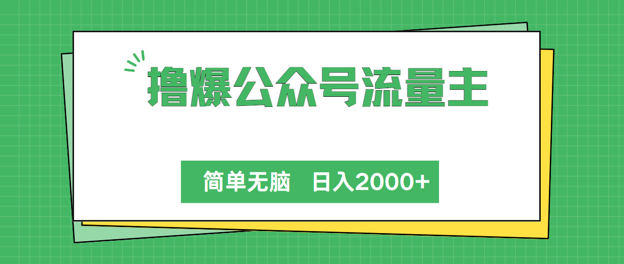 （10310期）撸爆公众号流量主，简单无脑，单日变现2000+网创项目-知识付费-在线课程-自媒体创业-网络副业-优利资源优利资源网
