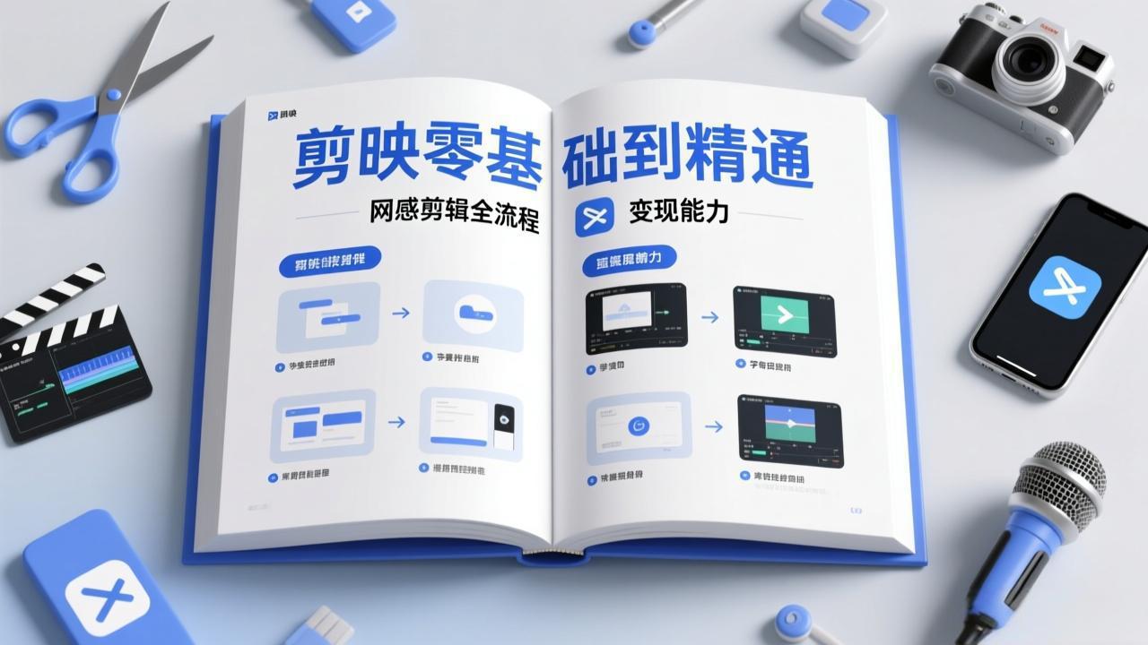 剪映零基础也能快速上手，从入门到精通掌握网感剪辑全流程，掌握能直接变现的剪辑能力网创项目-知识付费-在线课程-自媒体创业-网络副业-优利资源优利资源网